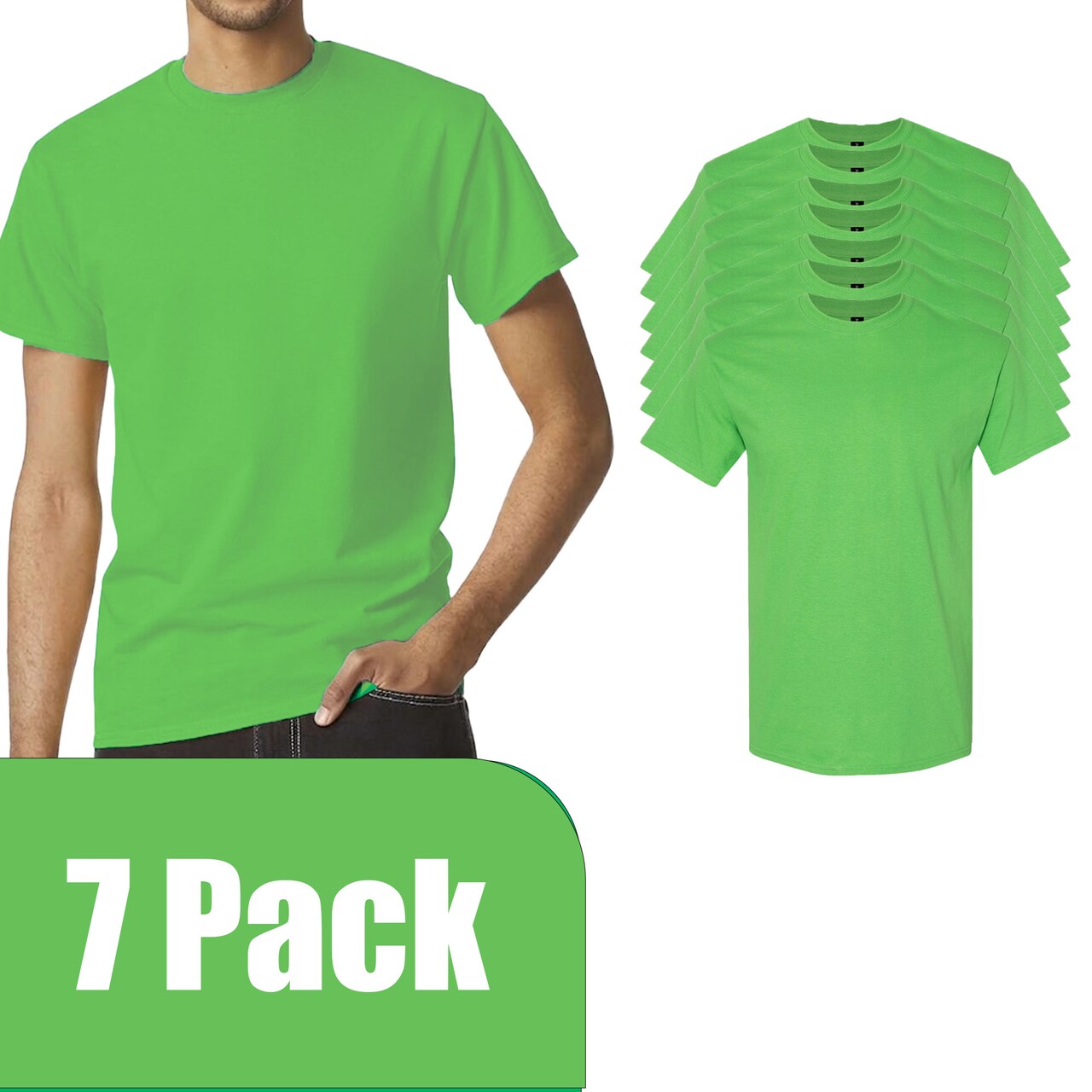 Gildan Blank Craft Tee Heavy Cotton Unisex T-Shirt, Perfect for DIY Transfers Electric Green Shirt
